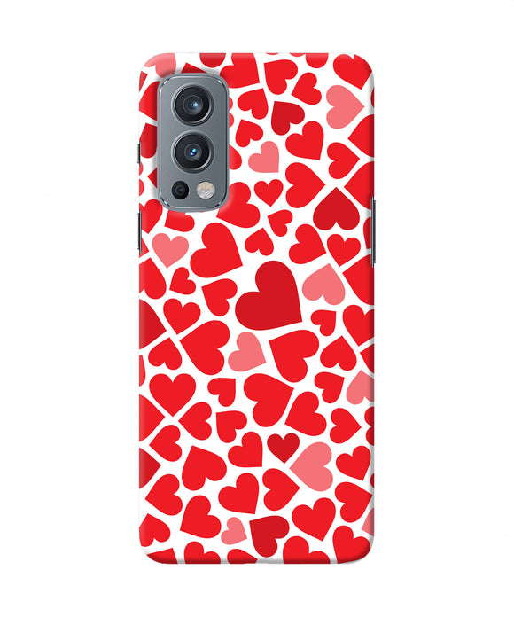 Red heart canvas print OnePlus Nord 2 5G Back Cover