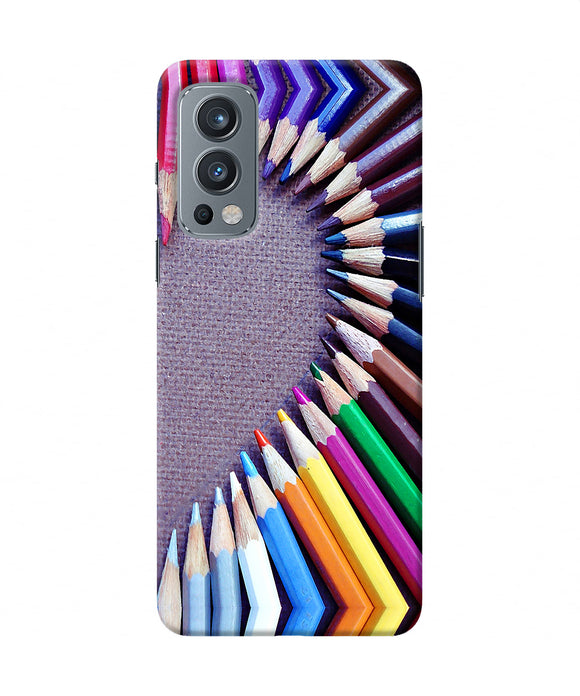 Color pencil half heart OnePlus Nord 2 5G Back Cover