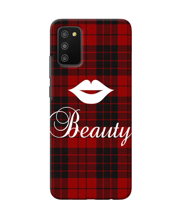 Beauty red square Samsung M02s/A03s Back Cover