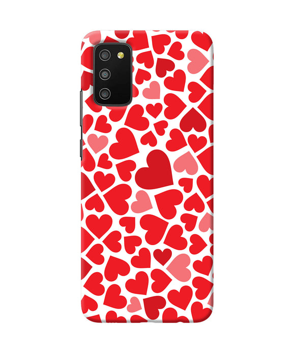 Red heart canvas print Samsung M02s/A03s Back Cover