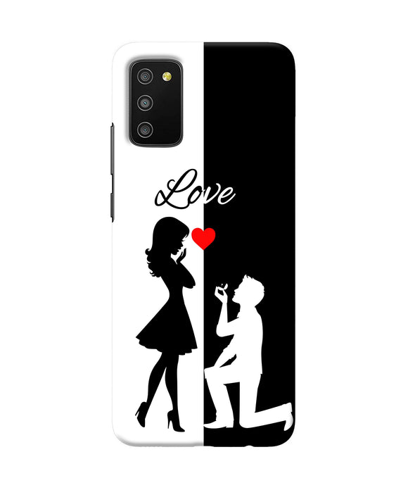 Love propose black and white Samsung M02s/A03s Back Cover