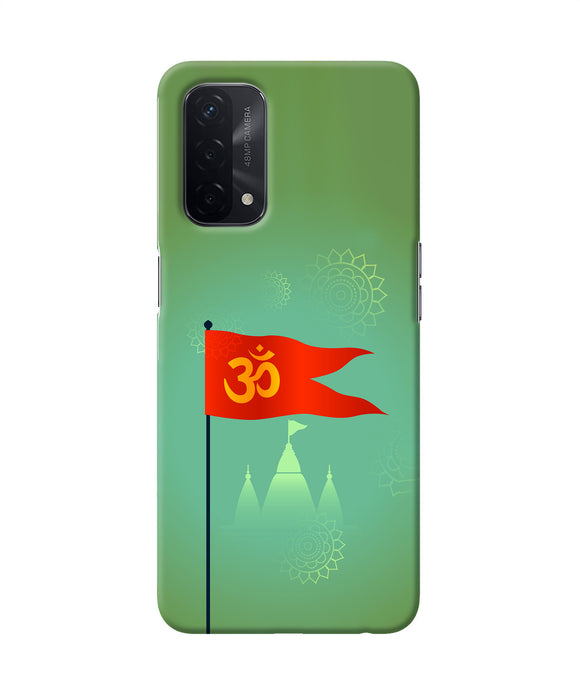 Om Flag Ram Mandir Oppo A74 5G Back Cover