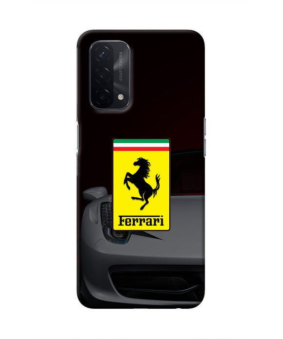 White Ferrari Oppo A74 5G Real 4D Back Cover