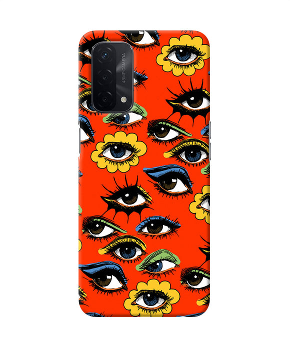 Abstract eyes pattern Oppo A74 5G Back Cover