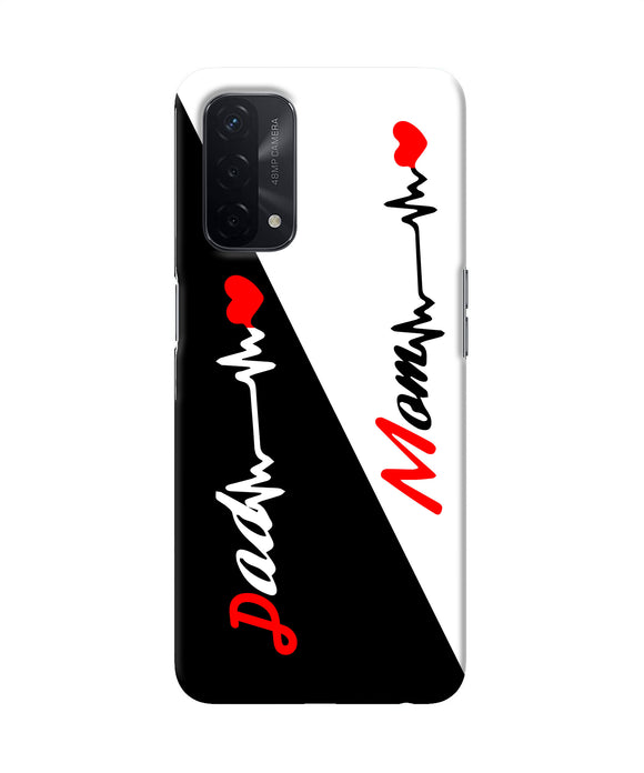 Mom dad heart line Oppo A74 5G Back Cover