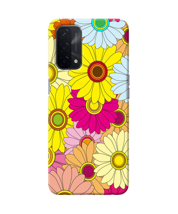 Abstract colorful flowers Oppo A74 5G Back Cover