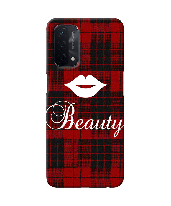 Beauty red square Oppo A74 5G Back Cover