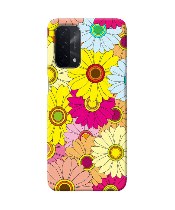 Abstract colorful flowers Oppo A74 5G Back Cover