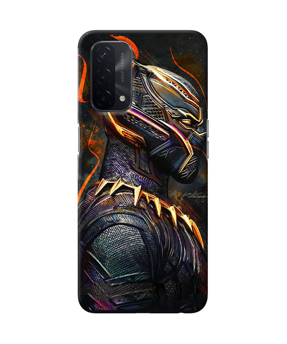 Black panther side face Oppo A74 5G Back Cover