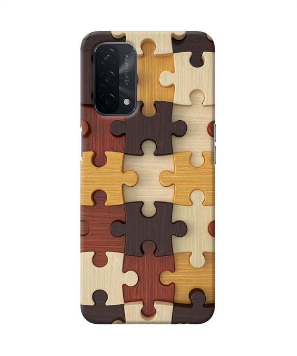 Wooden puzzle Oppo A74 5G Back Cover