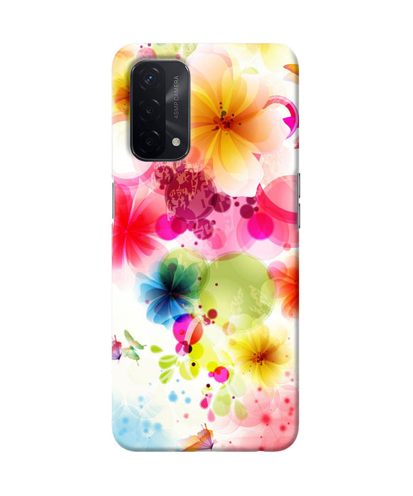 Flowers print Oppo A74 5G Back Cover