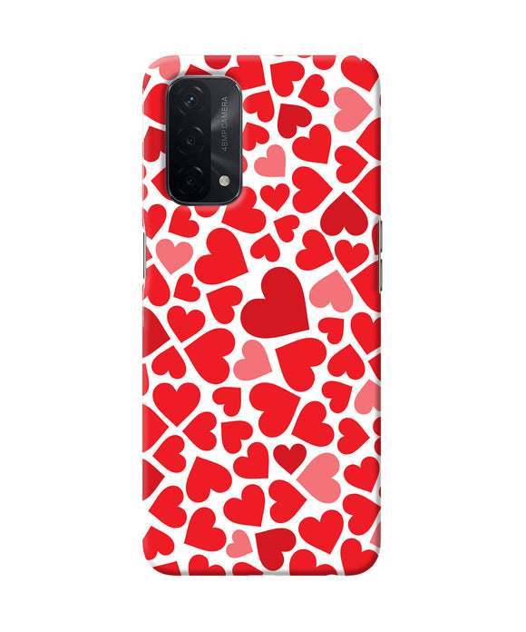 Red heart canvas print Oppo A74 5G Back Cover