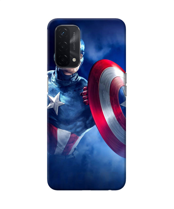 Captain america on sky Oppo A74 5G Back Cover