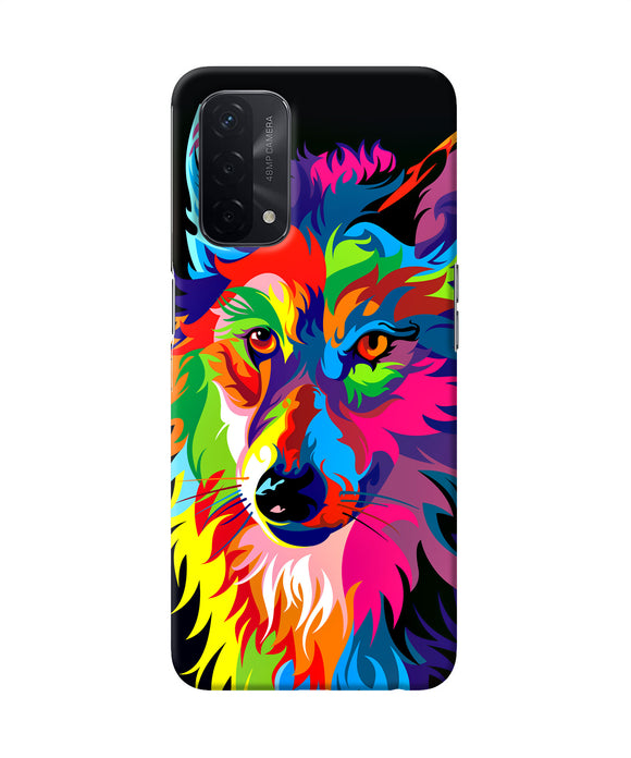 Colorful wolf sketch Oppo A74 5G Back Cover