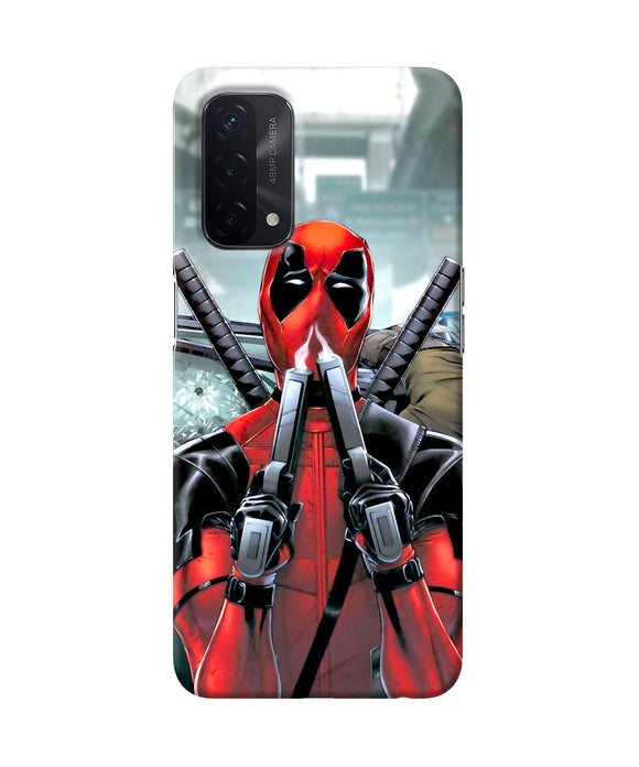 Deadpool with gun Oppo A74 5G Back Cover