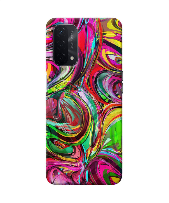 Abstract colorful ink Oppo A74 5G Back Cover