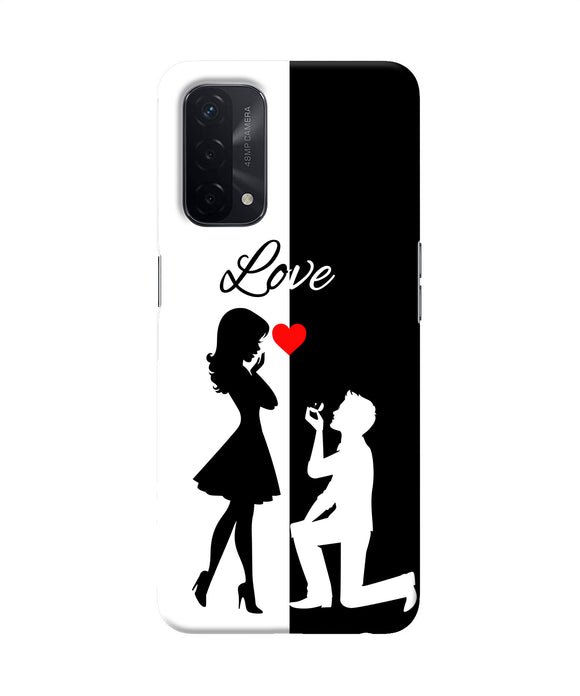 Love propose black and white Oppo A74 5G Back Cover