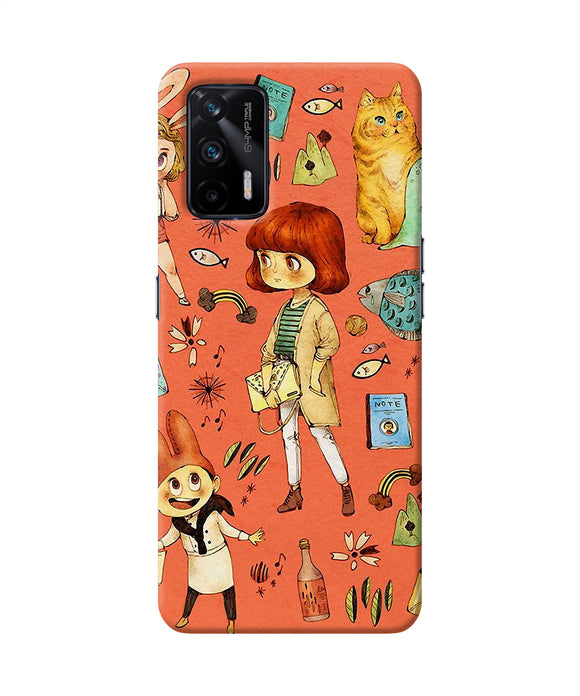 Canvas little girl print Realme X7 Max Back Cover