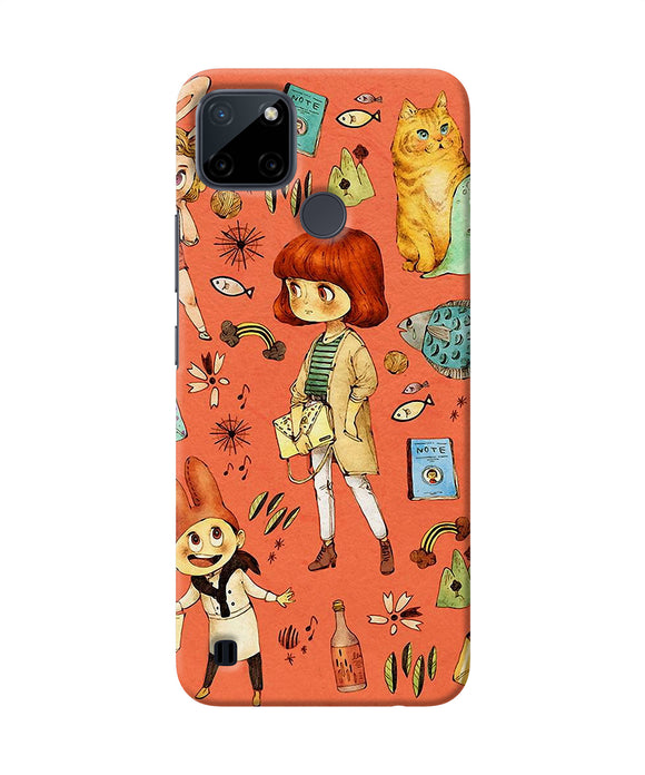 Canvas little girl print Realme C21Y/C25Y Back Cover