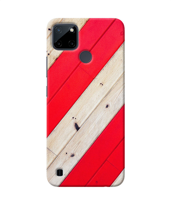 Abstract red brown wooden Realme C21Y/C25Y Back Cover