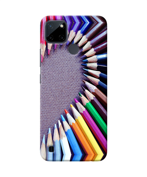 Color pencil half heart Realme C21Y/C25Y Back Cover