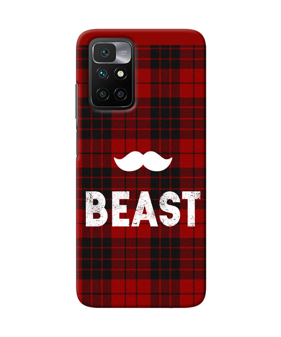 Beast red square Redmi 10 Prime Back Cover