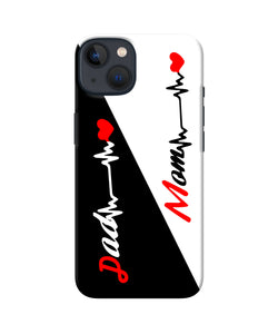 Mom dad heart line iPhone 13 Back Cover