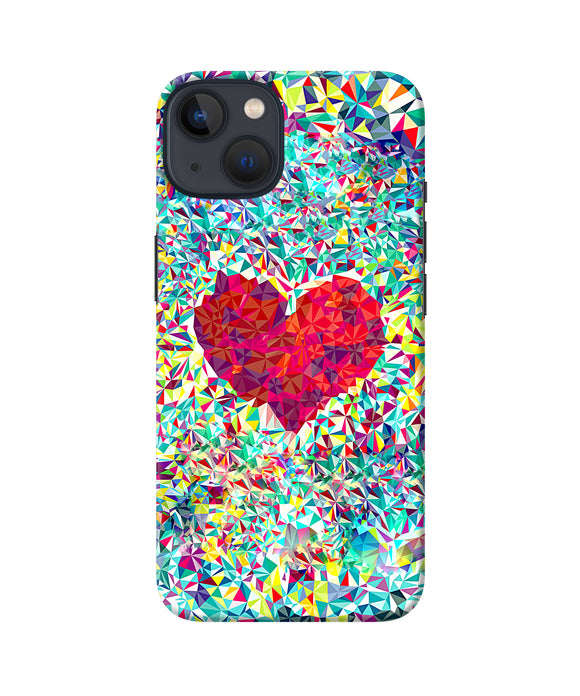 Red heart print iPhone 13 Back Cover