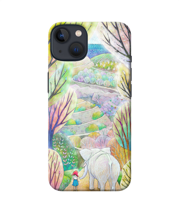 Natual elephant girl iPhone 13 Back Cover