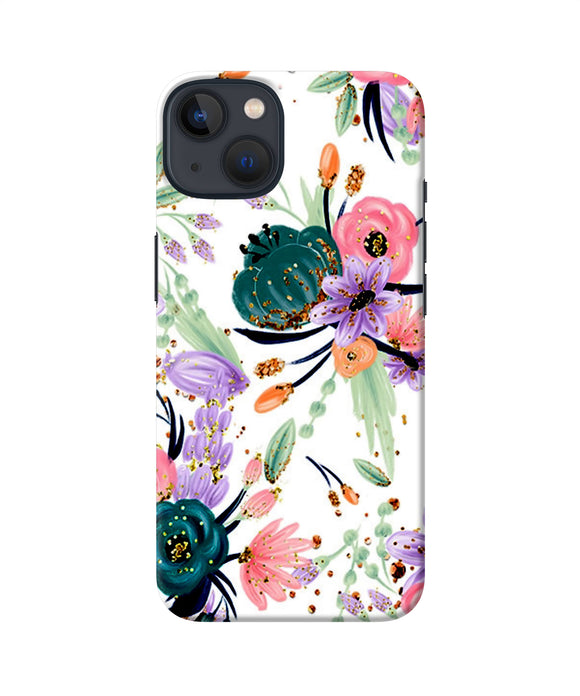 Abstract flowers print iPhone 13 Back Cover