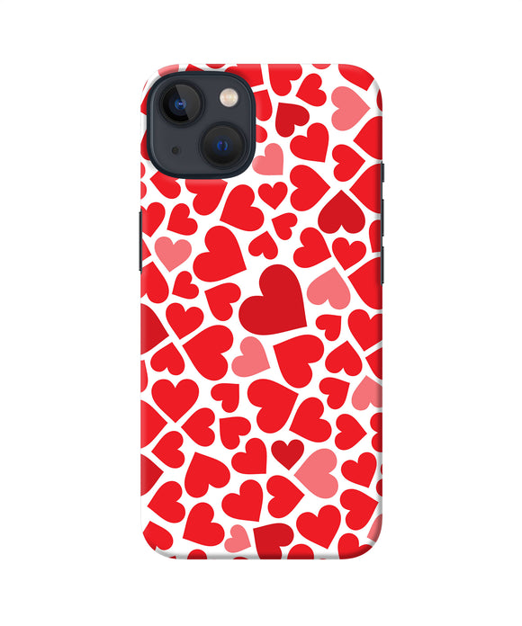 Red heart canvas print iPhone 13 Back Cover