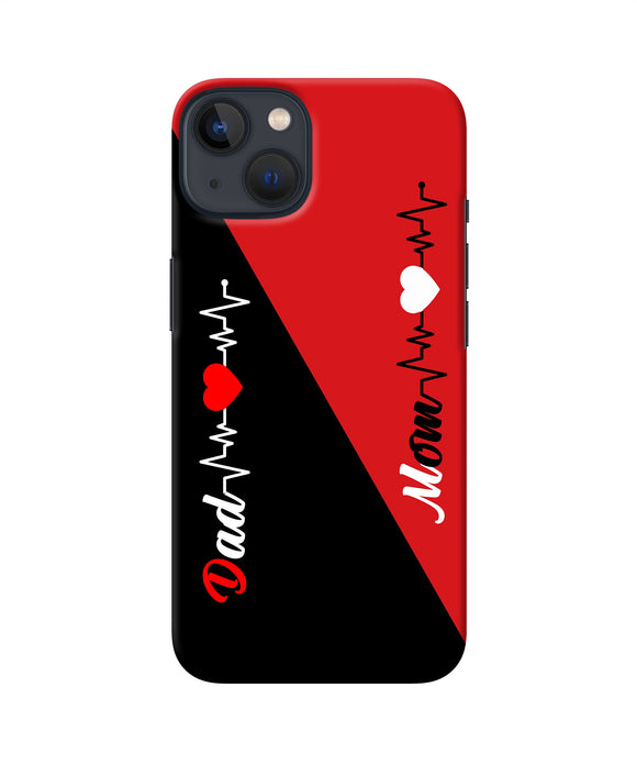 Mom dad heart line iPhone 13 Back Cover