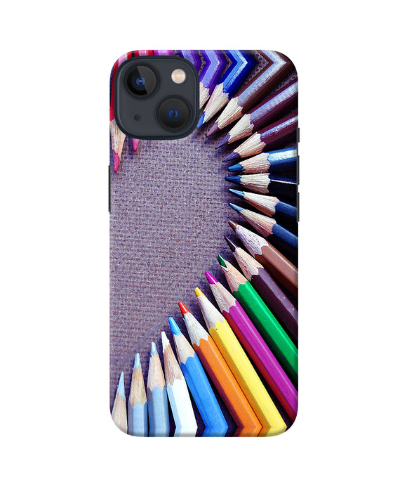 Color pencil half heart iPhone 13 Back Cover