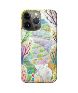 Natual elephant girl iPhone 13 Pro Back Cover