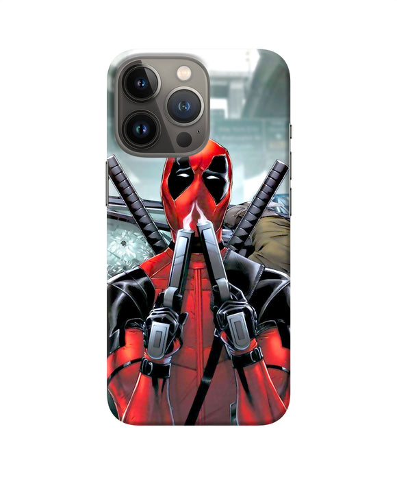 Deadpool with gun iPhone 13 Pro Back Cover