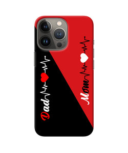 Mom dad heart line iPhone 13 Pro Back Cover