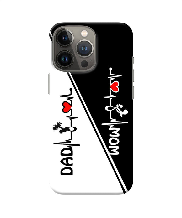 Mom dad heart line black and white iPhone 13 Pro Back Cover