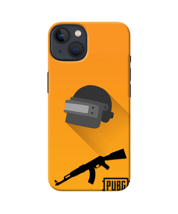 PUBG Helmet and Gun iPhone 13 Mini Real 4D Back Cover