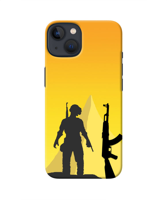 PUBG Silhouette iPhone 13 Mini Real 4D Back Cover