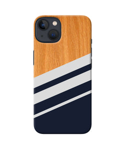 Black and white wooden iPhone 13 Mini Back Cover