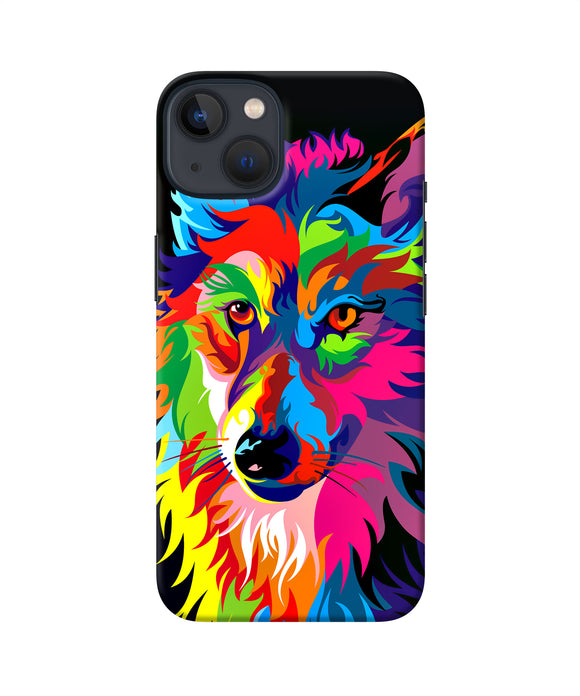 Colorful wolf sketch iPhone 13 Mini Back Cover