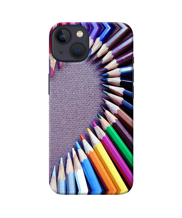 Color pencil half heart iPhone 13 Mini Back Cover