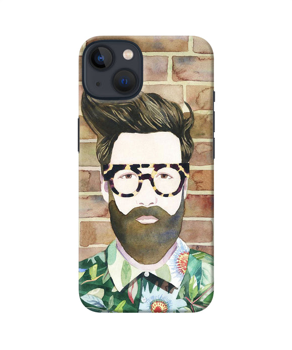 Beard man with glass iPhone 13 Mini Back Cover