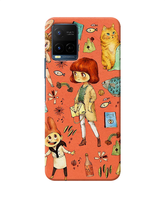 Canvas little girl print Vivo Y21/Y21s/Y33s Back Cover