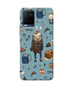 Canvas rabbit print Vivo Y21/Y21s/Y33s Back Cover