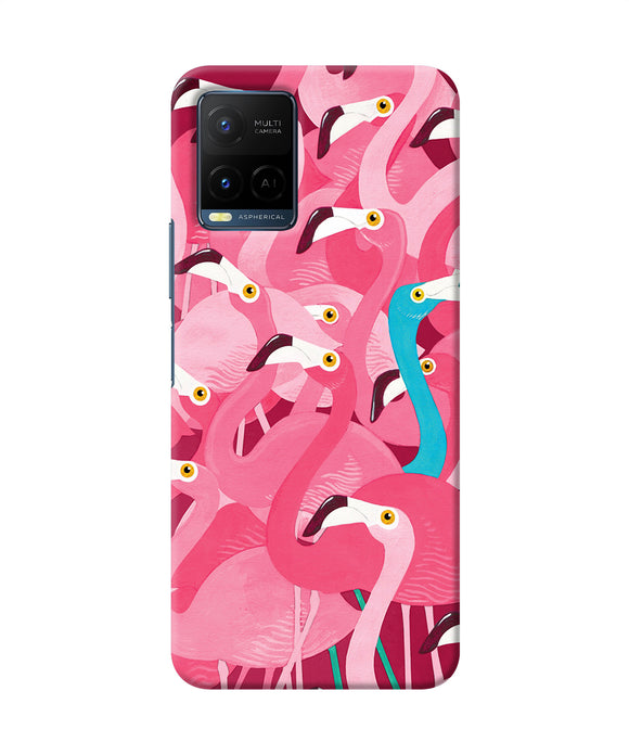 Abstract sheer bird pink print Vivo Y21/Y21s/Y33s Back Cover