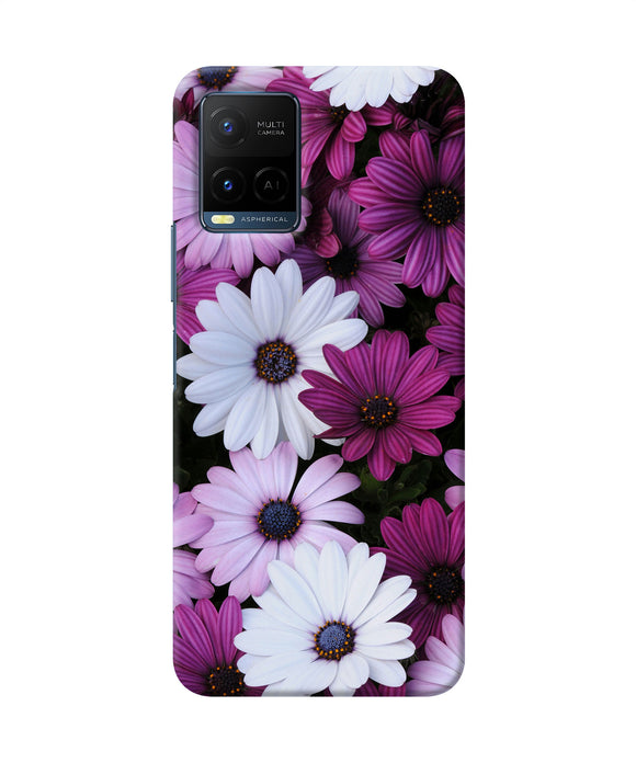 White violet flowers Vivo Y21/Y21s/Y33s Back Cover