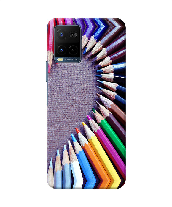 Color pencil half heart Vivo Y21/Y21s/Y33s Back Cover