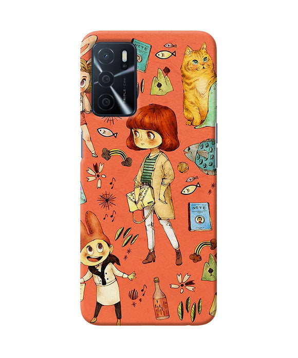 Canvas little girl print Oppo A16 Back Cover