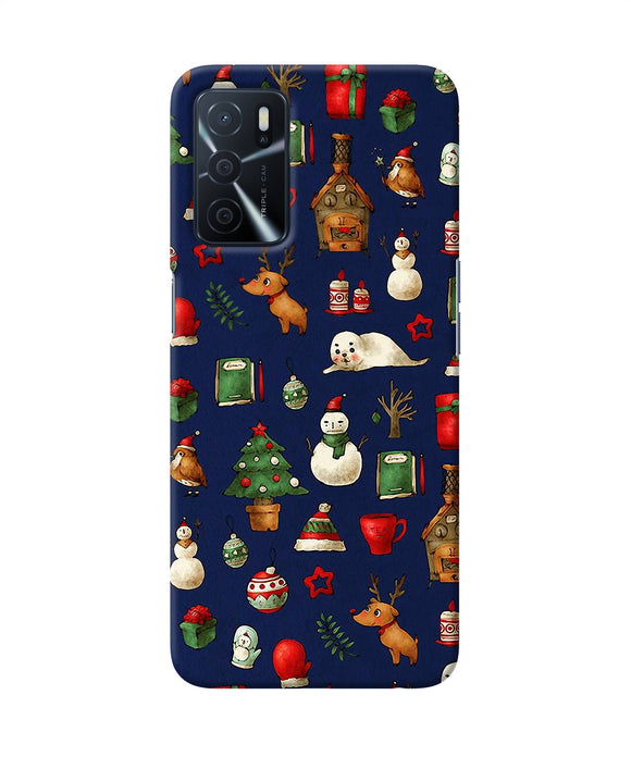 Canvas christmas print Oppo A16 Back Cover